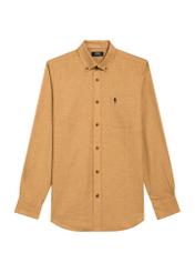 Men's camel shirt KOSMT-0299A-1D(Z26), product view from the front on a white background.