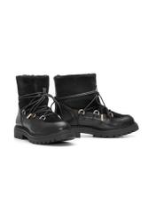 Women's black suede snow boots BUTYD-1201-99(Z25), diagonal product view on a white background.