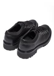Black men's leather shoes BUTYM-0547-99(Z26), product view from the back on a white background.