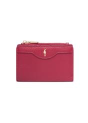 Red leather women's wallet PORES-1015R-4B(Z26), front product view on white background.