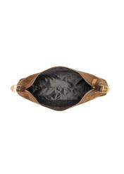 Women's suede handbag in camel color TORES-1303-1D(W26), product view inside on white background.