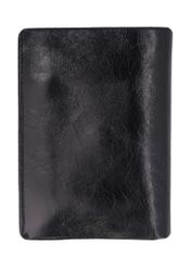 Black leather men's wallet PORMS-0723-9P(Z26), rear view on a white background.