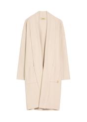 Beige women's cardigan KARDT-0041-1A(W26), product view from the front on a white background.