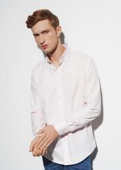 Pink men's slim shirt KOSMT-0302-34(W23)-01