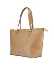 Beige large women's shopper bag TOREC-0953A-81(Z25), diagonal product view on a white background.