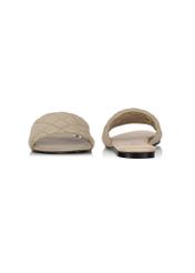 Leather beige quilted flip-flops BUTYD-1066-81(W24)-03