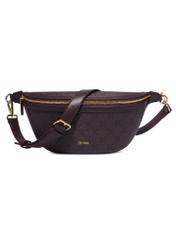 Brown monogrammed waist bag TOREC-0981-1P(Z26), front product view on white background.