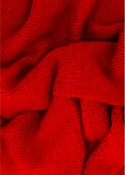 Red women's scarf with viscose SZADT-0222-4B(Z26), close-up of the material on a white background.