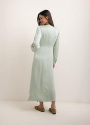 Sage midi dress SUKDT-0263-8F(W26), product view from the back on the model. Full silhouette visible.