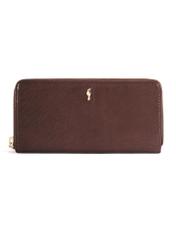 Large brown women's wallet PORES-0964-1H(Z26), product view from the front on a white background.