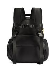 Black large women's backpack TOREN-0321-99(Z25), product view from the back on a white background.
