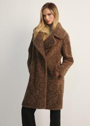 Brown women's fur coat FUTDP-0063-89(Z25)