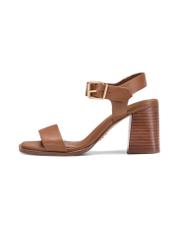 Women's brown leather sandals BUTYD-1178-1D(W26), side view of the product on a white background.