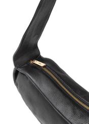 Black leather baguette-style handbag TORES-1238-99(W26), close-up of product detail, view on white background.