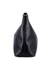 Black women's croco shoulder bag TOREC-1307-9G(Z26), side product view on white background.