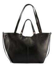 Large black shopper bag TOREC-1201-99(W26), product view from the back on a white background.