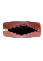 Red leather shoulder bag TORES-1433-3D(Z26) - product view from above, on white background.