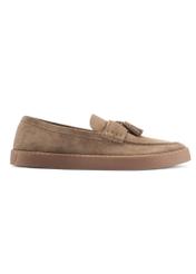 Men's cool beige moccasins BUTYM-0531-1K(W26), side view of the product on a white background.