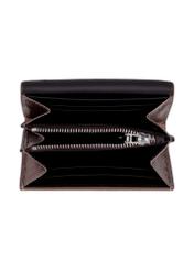 Small women's leather wallet in light brown color PORES-1029-1G(Z26), product view inside on white background.