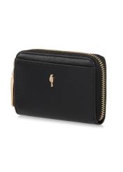 Women's black leather wallet PORES-0832-99(W23)-03
