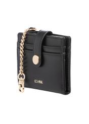 Small black women's wallet POREC-0430-99(W26) - diagonal product view, on a white background.