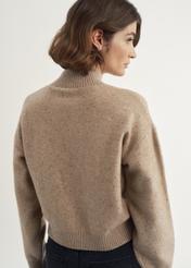 Beige women's sweater with sequins SWEDT-0191-24(Z23)-03