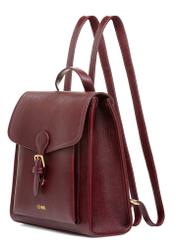 Burgundy medium elegant women's backpack TOREC-0985A-49(Z25), diagonal product view on white background.