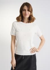 White women's blouse with sequins BLUDT-0150-11(W23)-01