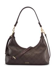 Brown women's handbag with monogram TOREC-1301-1P(Z26), front product view on white background.