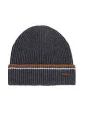 Gray men's winter hat CZAMT-0075-91(Z24)-01