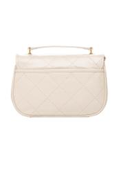 Cream patent leather women's handbag TORES-1297-0B(W26), product view from the back on a light background.