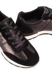 Black men's sports shoes BUTYM-0510-99(Z25) - close-up of the detail on a white background.