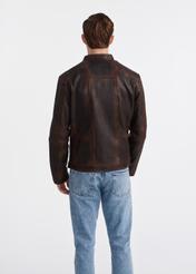 Brown men's leather jacket KURMS-0365-2659(W25)-05