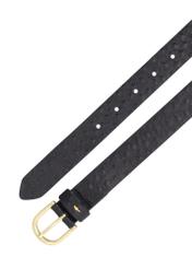 Black women's leather belt PASDS-0333-9P(Z26), top view of the product on a white background.