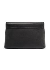 Leather black women's shoulder bag TORES-1347-9I(Z26), product view from the back on a white background.