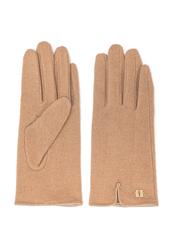 Beige woolen women's gloves REKDT-0027A-80(Z25)