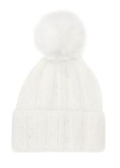 Cream women's nylon hat CZADT-0215-12(Z25) - back view of the product on a white background.
