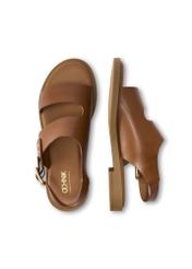 Women's leather sandals in cognac color BUTYD-1264-1F(W26), product view from above on white background.