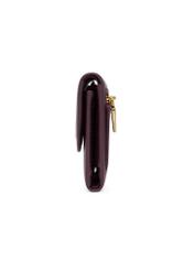 Burgundy women's leather wallet PORES-0996-4D(Z26), side product view on white background.