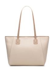 Beige women's shopper bag TOREC-1162-1D(W26), product view from the back on a white background.