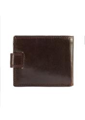 Chocolate colored men's leather wallet PL-105-89(KS) - product view from the back on white background.