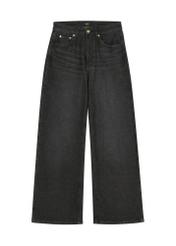 Women's black wide leg jeans JEADT-0018-99(Z26) - front product view, on white background.