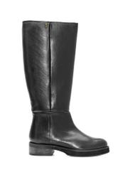 Women's leather boots in black BUTYD-1195-99(Z25), product view from the side on a white background.