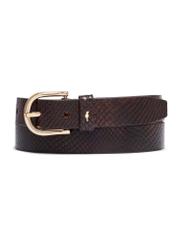 Brown women's leather belt PASDS-0333-1P(Z26) – front view of the product on a white background.