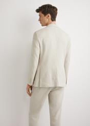 Men's beige herringbone jacket MARMT-0023-1B(W26)