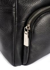 Women's black leather backpack TORES-1146-9I(Z26)- close-up of the detail on a white background.