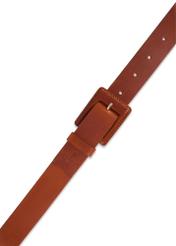 Cognac women's belt with animal motif PASDS-0355-1F(Z26) - product view from above, on a white background.