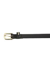 Black leather women's belt PASDS-0300-99(W24)-03