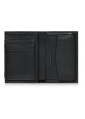 Black men's leather wallet PORMS-0145B-99(Z25), product view inside on white background.