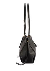 Black women's shoulder bag TOREC-1231-99(W26), side view of the product on a white background.